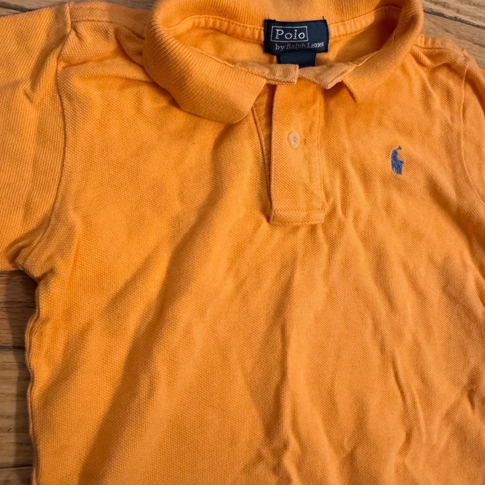Polo Ralph Lauren Kids Orange Short Sleeve Cotton Pique Polo Shirt 24 Months‎